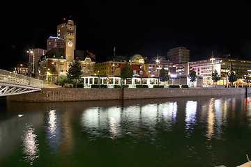 Image showing MALMO, SWEDEN - AUGUST 16, 2016: View of beautiful night scene a