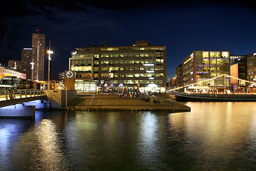 Image showing MALMO, SWEDEN - AUGUST 16, 2016: View of beautiful night scene a