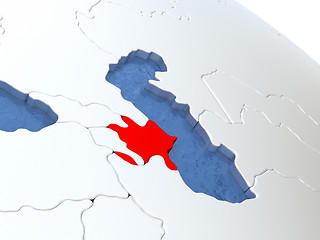 Image showing Azerbaijan on globe