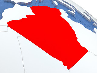 Image showing Algeria on globe