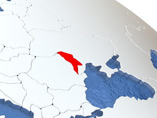 Image showing Moldova on globe