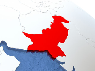 Image showing Pakistan on globe