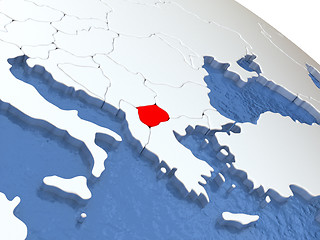 Image showing Macedonia on globe