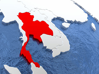 Image showing Thailand on globe