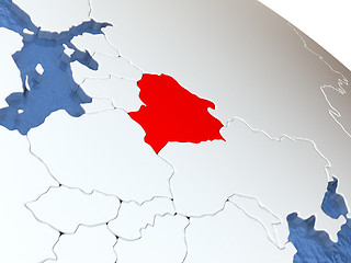 Image showing Belarus on globe