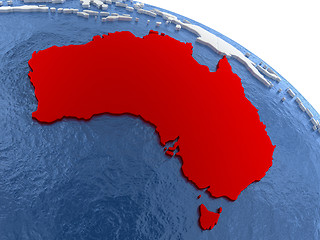 Image showing Australia on globe