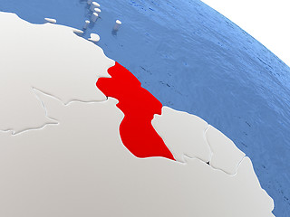 Image showing Guyana on globe