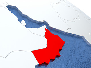 Image showing Oman on globe