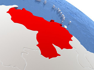 Image showing Venezuela on globe