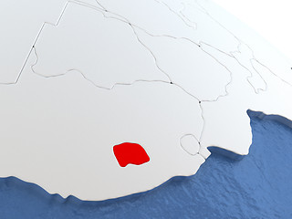 Image showing Lesotho on globe