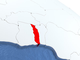 Image showing Togo on globe