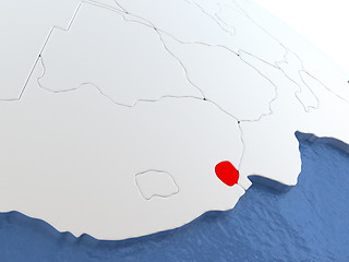 Image showing Swaziland on globe