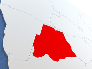 Image showing Botswana on globe
