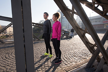 Image showing young  couple jogging