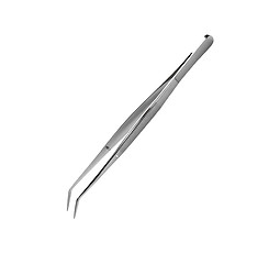 Image showing Medical forceps with curved ends 