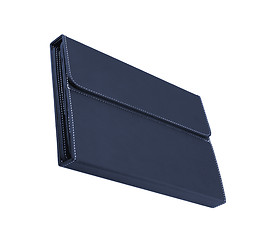 Image showing  blue leather folio case for tablet