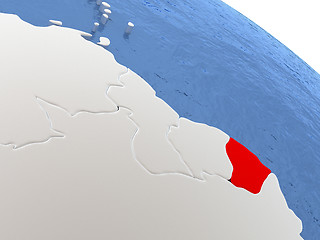 Image showing French Guiana on globe