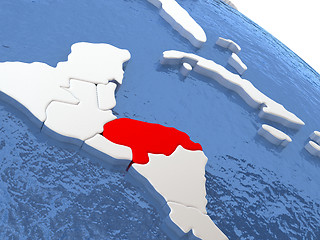 Image showing Honduras on globe