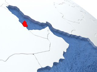 Image showing Qatar on globe