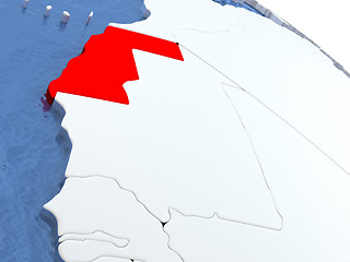 Image showing Western Sahara on globe