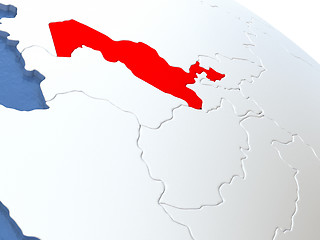 Image showing Uzbekistan on globe