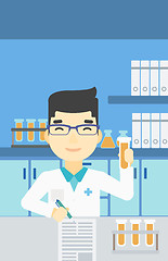 Image showing Laboratory assistant working vector illustration.