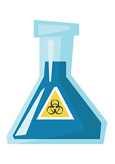 Image showing Beaker with biohazard sign vector illustration.