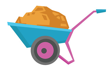 Image showing Wheelbarrow full of sand vector illustration.