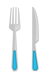 Image showing Fork and knife vector illustration.