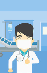 Image showing Doctor giving thumb up vector illustration.