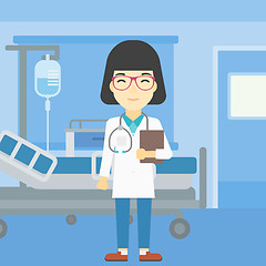 Image showing Doctor with file vector illustration.