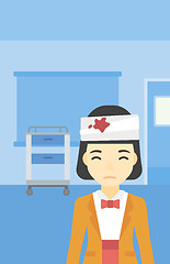 Image showing Woman with injured head vector illustration.