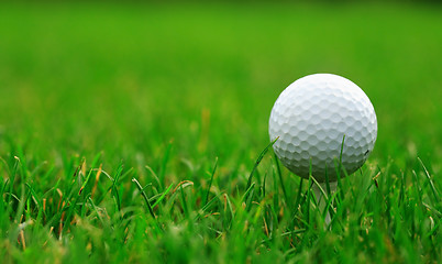 Image showing Golf ball with copy space