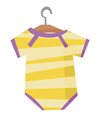 Image showing Yellow bodysuit for baby vector illustration.