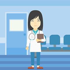 Image showing Doctor with file vector illustration.