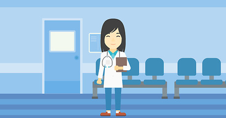 Image showing Doctor with file vector illustration.