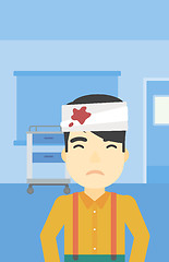 Image showing Man with injured head vector illustration.