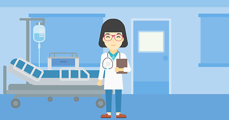 Image showing Doctor with file vector illustration.