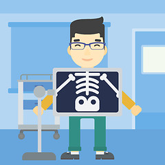 Image showing Patient during x ray procedure vector illustration