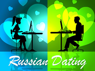 Image showing Russian Dating Represents Partner Relationship And Romance