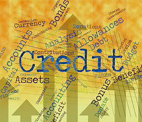 Image showing Credit Word Shows Debit Card And Banking