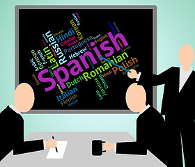 Image showing Spanish Language Shows Vocabulary Translator And Wordcloud