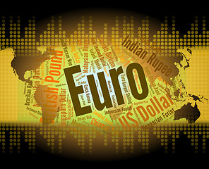 Image showing Euro Currency Represents Exchange Rate And Coin