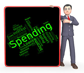 Image showing Spending Word Represents Commerce Bought And Purchasing