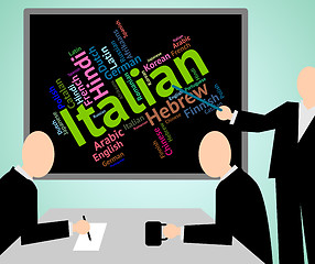 Image showing Italian Language Shows Foreign Translate And Vocabulary