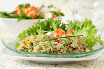 Image showing Healthy food - rice and vegetable salads