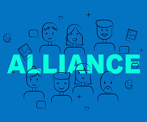 Image showing Alliance Of People Means Cooperate Cooperation And Team