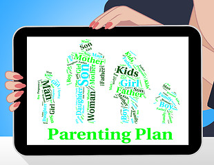 Image showing Parenting Plan Shows Mother And Child And Agenda