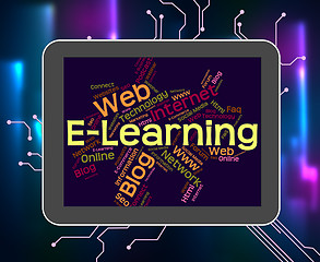 Image showing Elearning Word Means World Wide Web And College