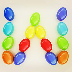 Image showing Alphabet from colorful eggs. Letter \